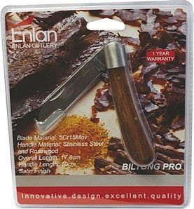 ENLAN - Biltong Pro Wood Sheepfoot Folding Blade