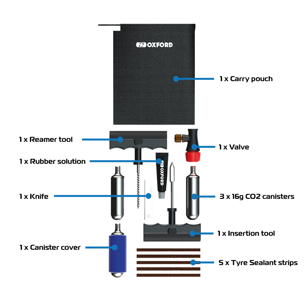 OXFORD - CO² Tyre Repair Kit