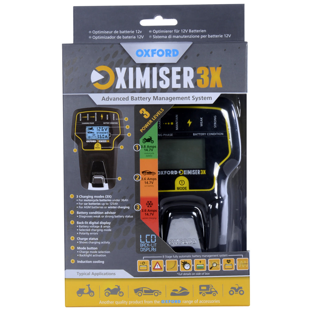 OXFORD - Oximiser 3X 12V Battery Management System (UK Plug)