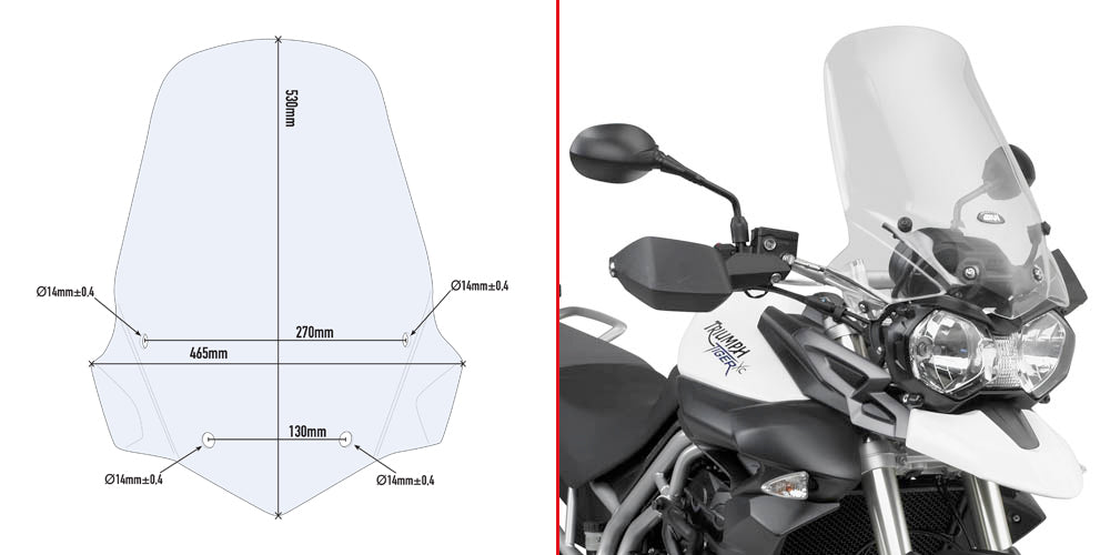 GIVI - 6401DT Screen for Triumph Tiger 800 / XC / XR (11>17)