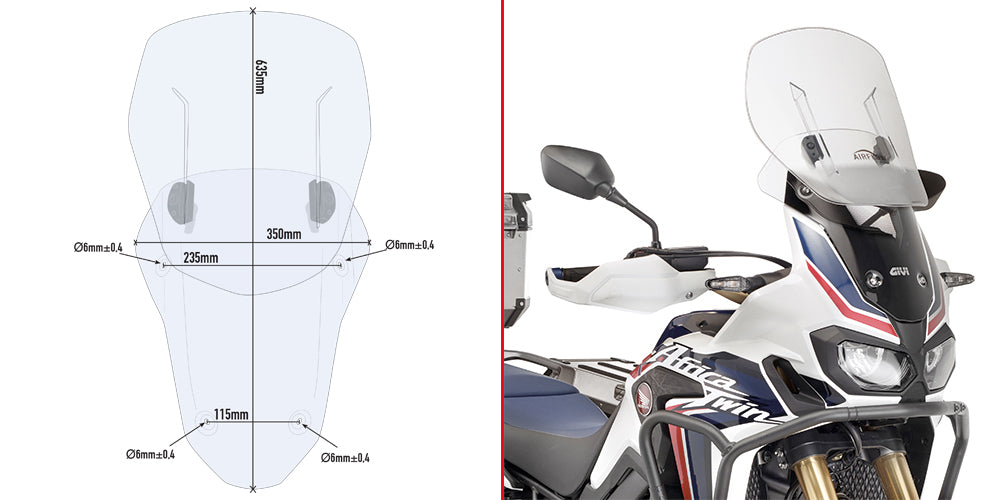 GIVI - AF1144 Screen for Honda CRF1000L Africa Twin / Adventure Sports (16>19)