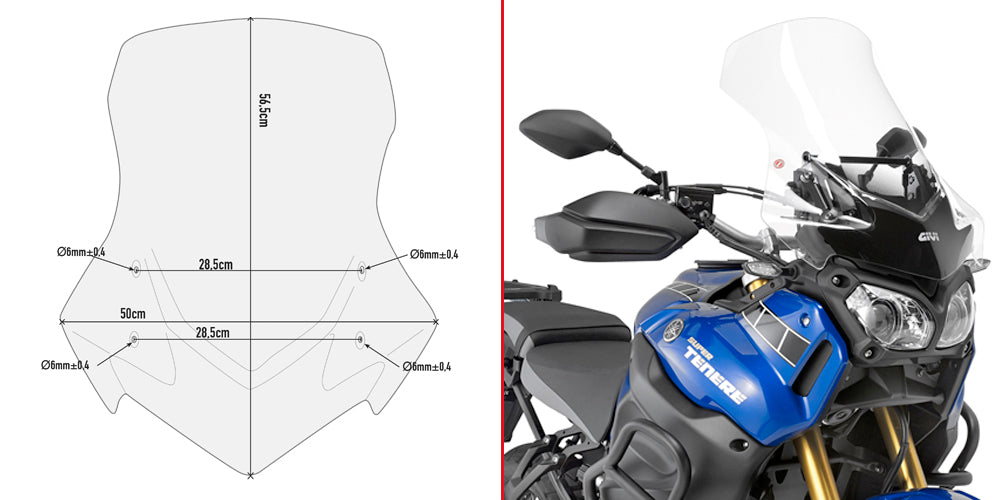 GIVI - D2119ST Screen for Yamaha XT1200Z / XT1200ZE Super Ténéré (10>20)