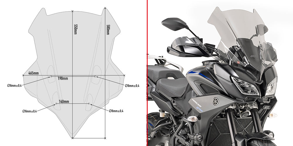 GIVI - D2139S Screen for Yamaha Tracer 900 / GT (18>20)