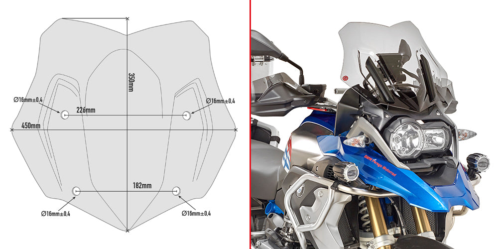 GIVI - D5124B Screen for BMW R1200GS / R1250GS / Adventure (16>21)