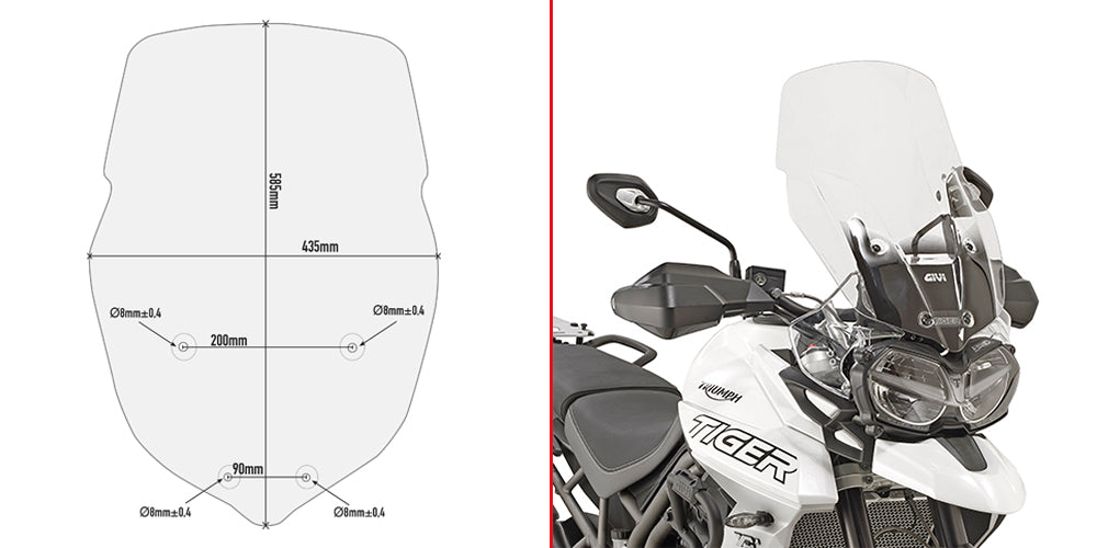 GIVI - D6413ST Screen for Triumph Tiger 800 XC / XR (18>19)