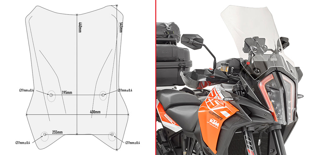 GIVI - D7706ST Screen for KTM 1290 Super Adventure R / S (17>20)