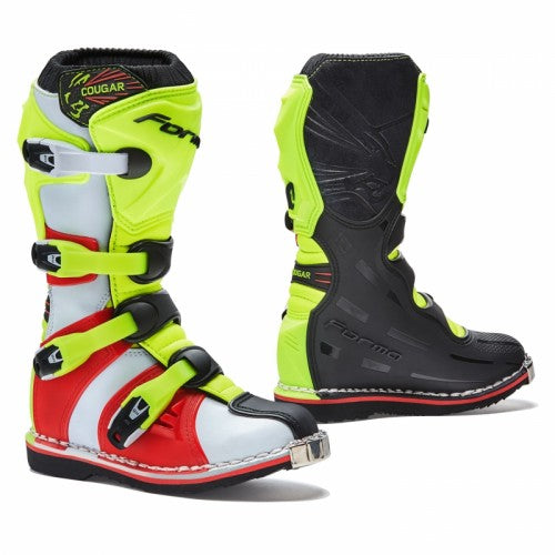 FORMA - Youth Cougar MX Boots (Black/Fluo/Red)