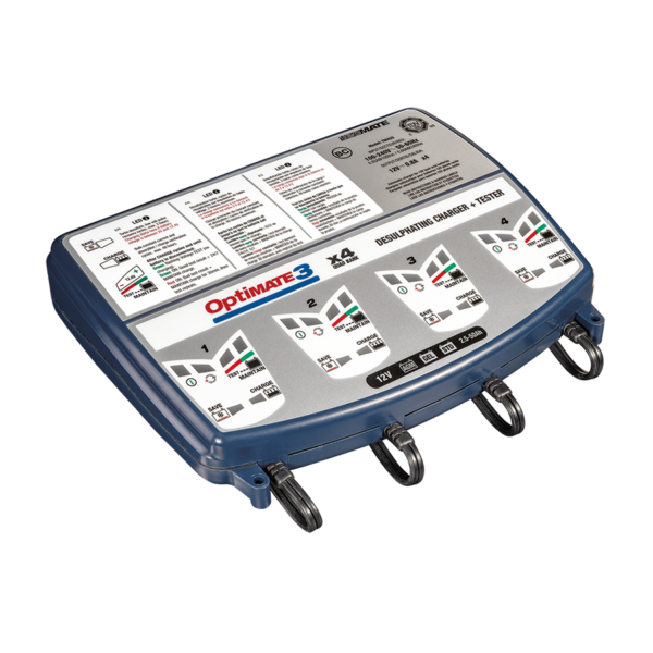 OPTIMATE 3 - TM454 4 Bank Battery Charger (12V/0.8A)