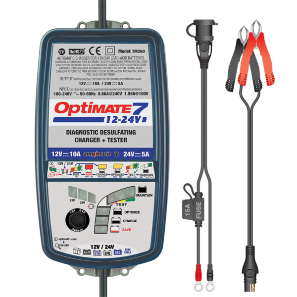 OPTIMATE 7 - TM260 Battery Charger (12V/24V/5A)