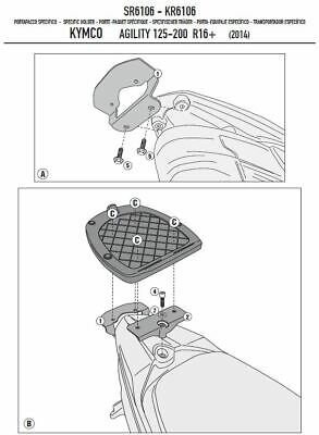 GIVI - SR6106 Top Box Rack for Kymco Agility 50 / 125 / 150 / 200 R16+ (14>21)