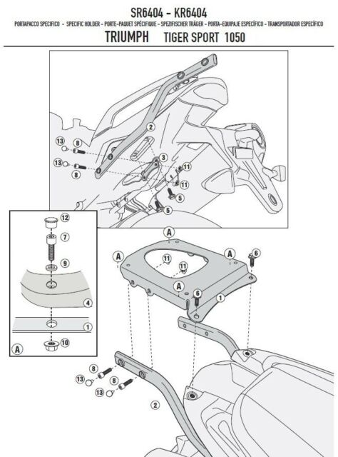 GIVI - SR6404 Top Box Rack for Triumph Tiger Sport 1050 (13>20)