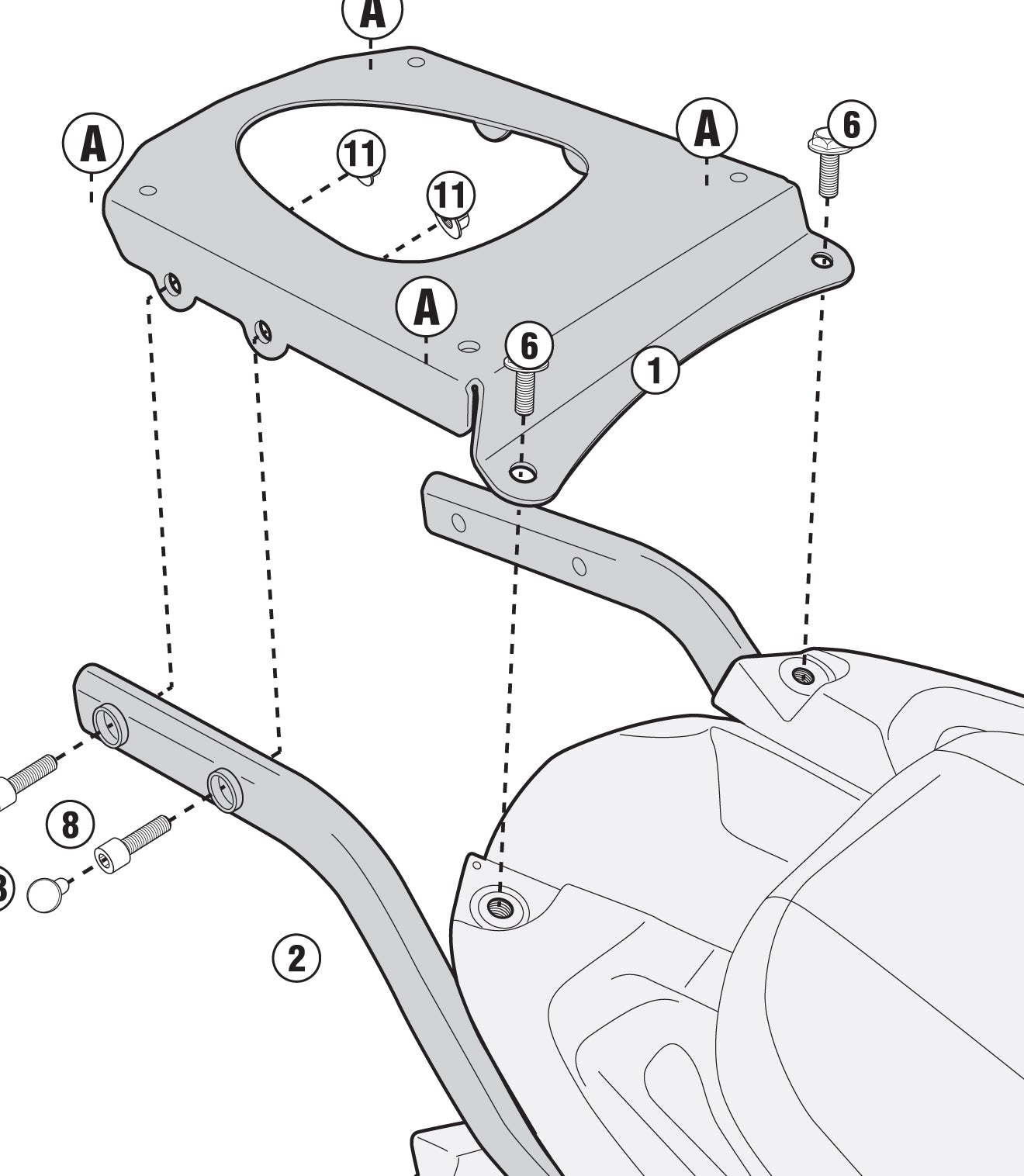 GIVI - SR6404 Top Box Rack for Triumph Tiger Sport 1050 (13>20)