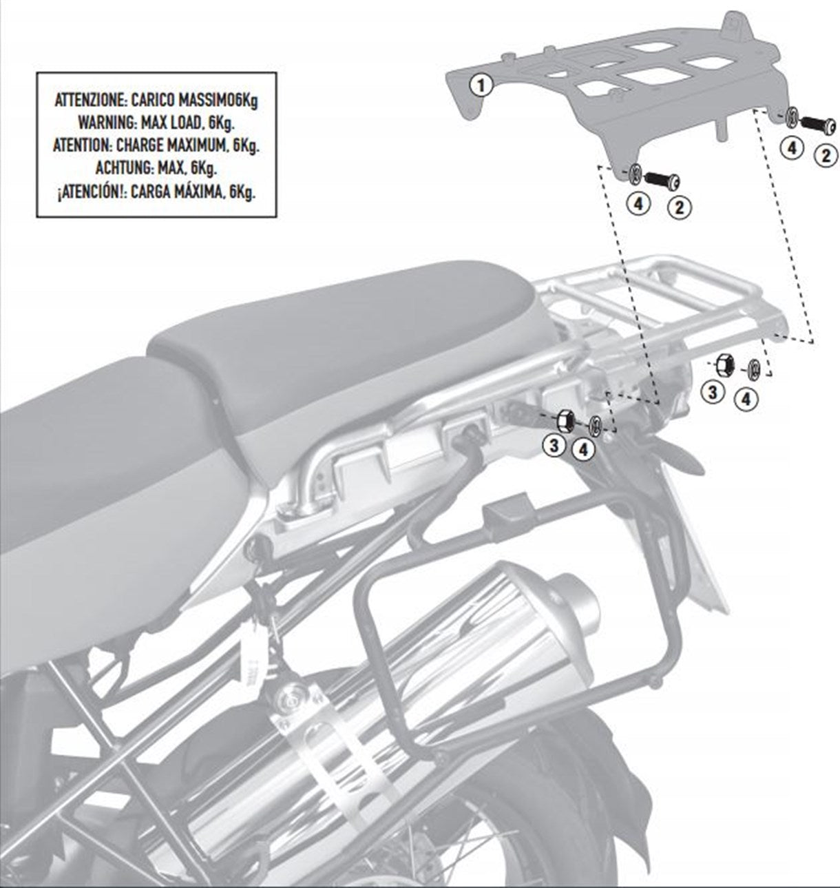 GIVI - SRA5102 Top Box Rack for BMW R1200GS Adventure (06>13)
