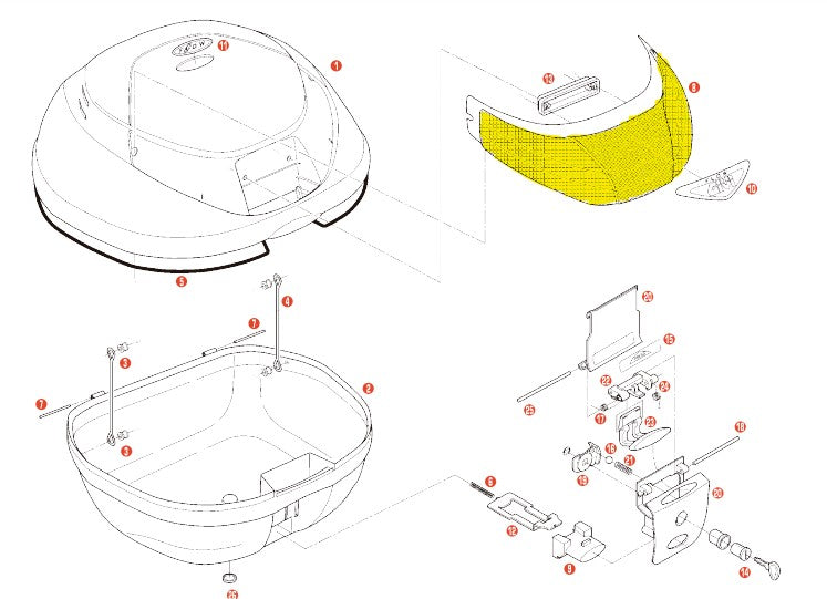 GIVI - Z1236 Red Reflector for E260/E350 Cases