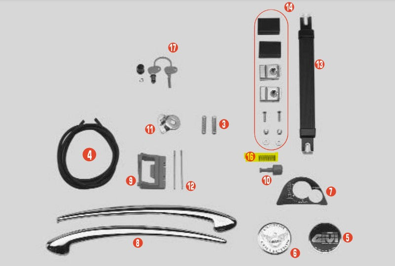 GIVI - Z831 Push Button Spring for E21 Side Cases