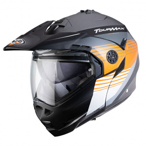 CABERG - Tourmax Titan Helmet (Gunmetal/Orange/White)