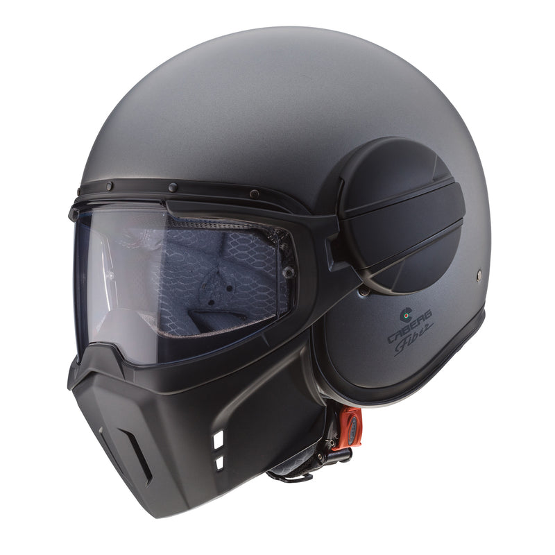 CABERG - Ghost Fiberglass Jet Helmet (Matt Gun Metal)