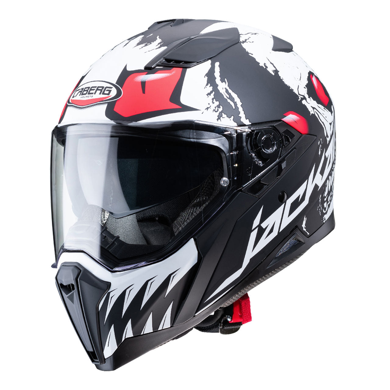 CABERG - Jackal Darkside Helmet (Matt Black/White/Red)