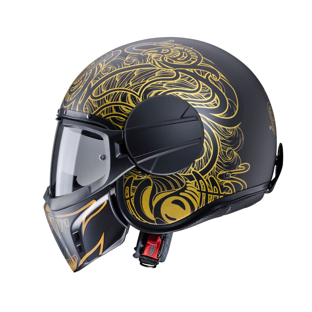 CABERG - Ghost Maori Jet Helmet (Matt Black/Gold)