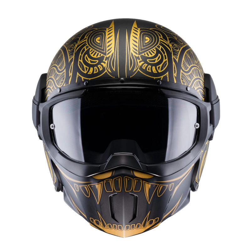 CABERG - Ghost Maori Jet Helmet (Matt Black/Gold)