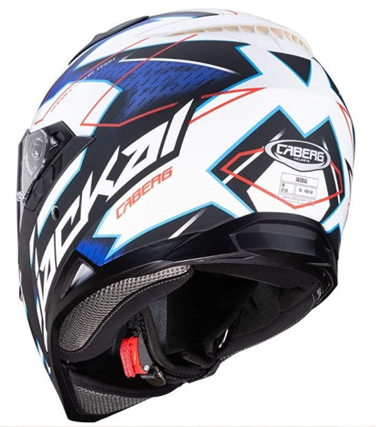 CABERG - Jackal Techno Helmet (White/Blue/Red)