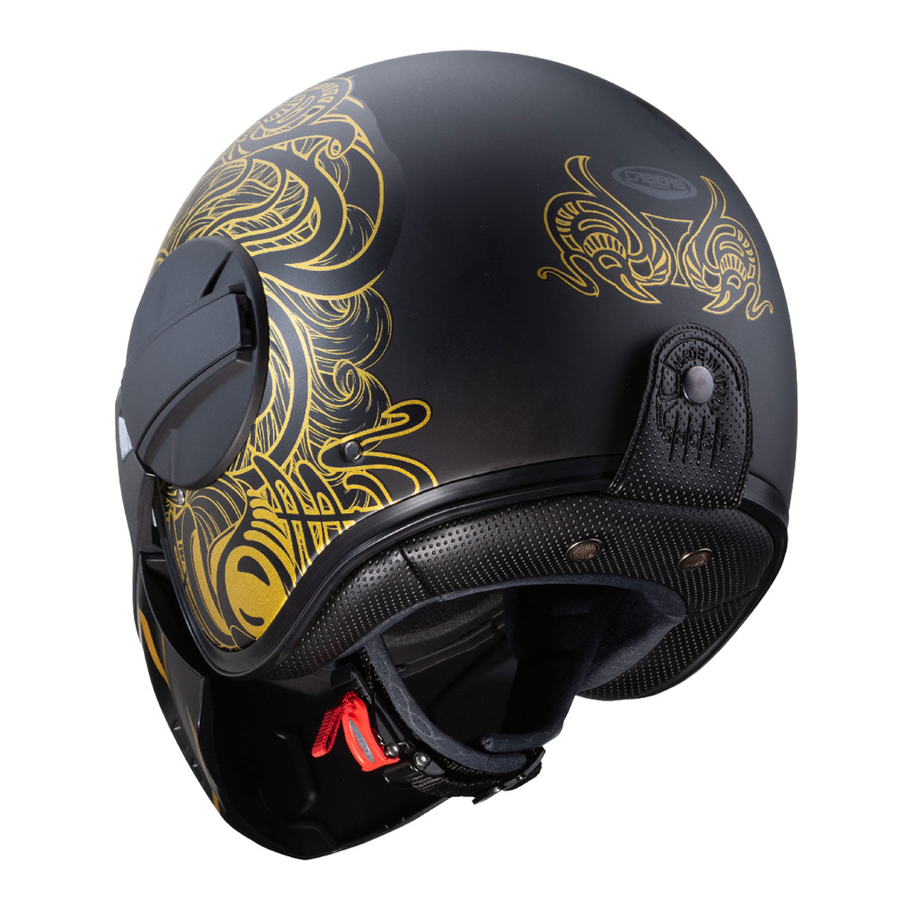 CABERG - Ghost Maori Jet Helmet (Matt Black/Gold)