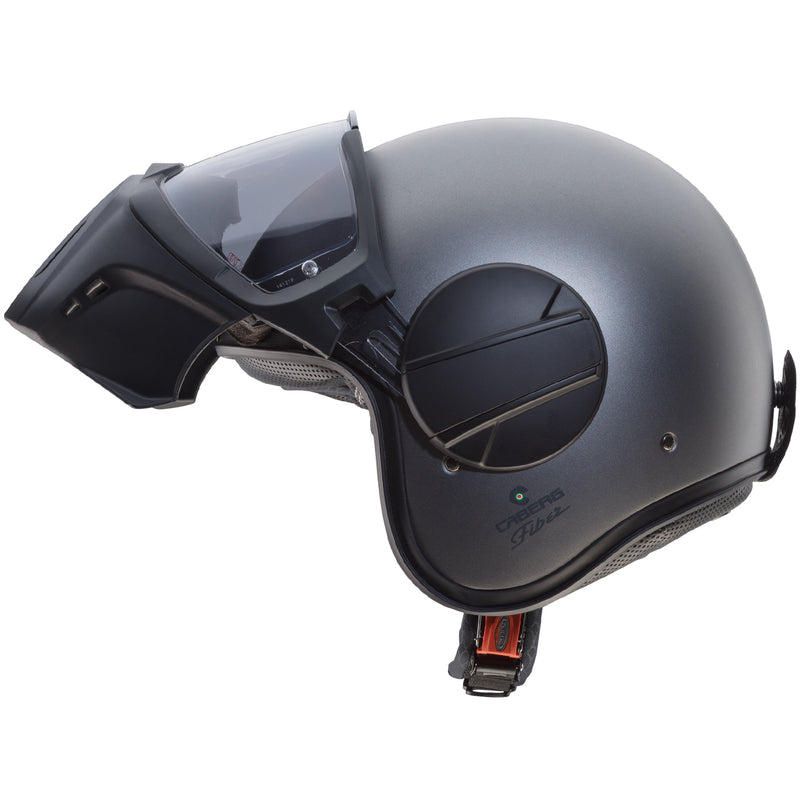 CABERG - Ghost Fiberglass Jet Helmet (Matt Gun Metal)