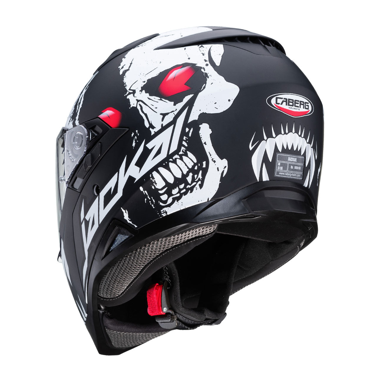 CABERG - Jackal Darkside Helmet (Matt Black/White/Red)