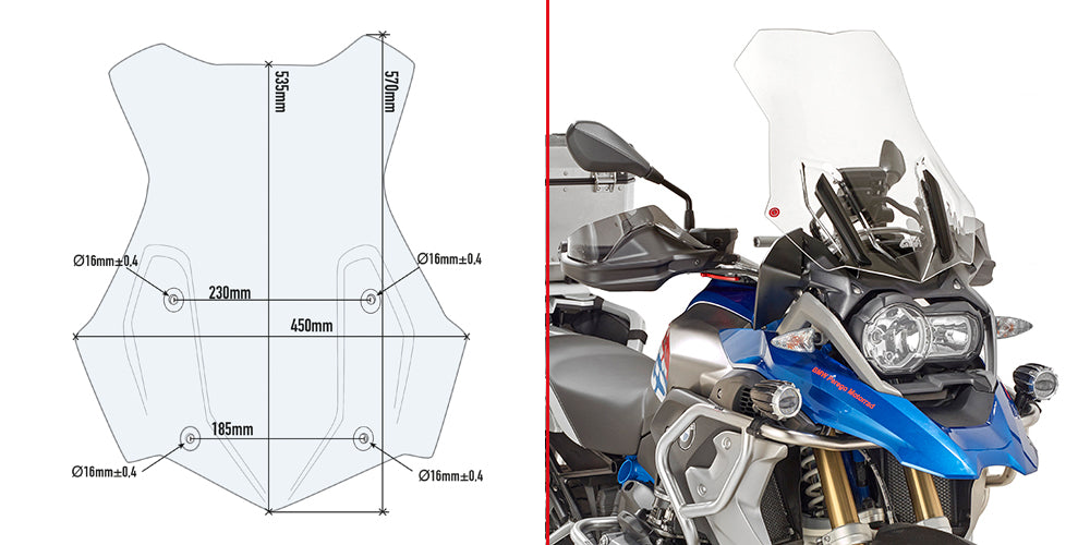 KAPPA - 5124DTK Screen for BMW R1200GS / R1250GS / Adventure (16>21)