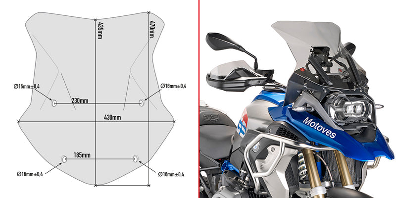 KAPPA - 5124DK Screen for BMW R1200GS / R1250GS / Adventure (16>21)