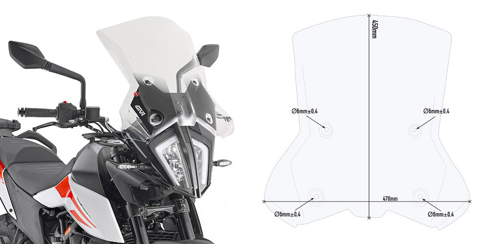 GIVI - 7710DT Screen for KTM 390 / 790/R / 890 Adventure (19>21)