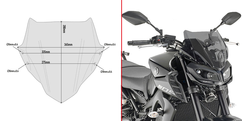 KAPPA - KA2132 Screen for Yamaha MT-09 (17>20)