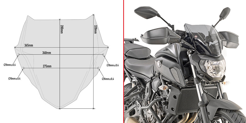 GIVI - A2140 Screen for Yamaha MT-07 (18>20)