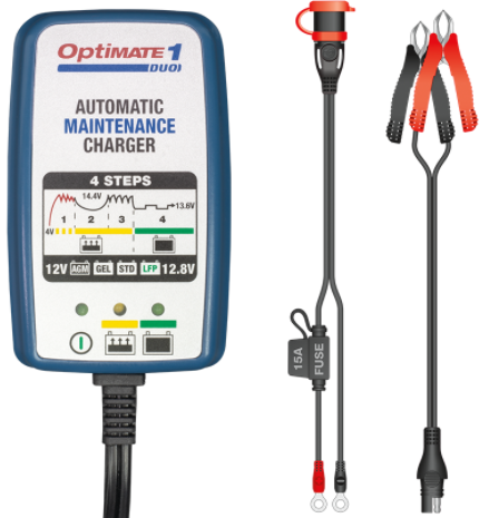 OPTIMATE 1 - TM402D Duo Battery Charger (12V/12.8V/0.6A)