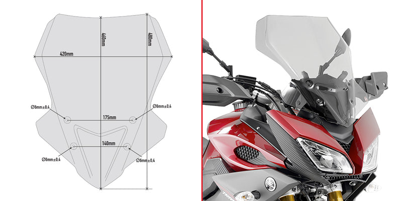 GIVI - D2122S Screen for Yamaha MT-09 Tracer (15>17)