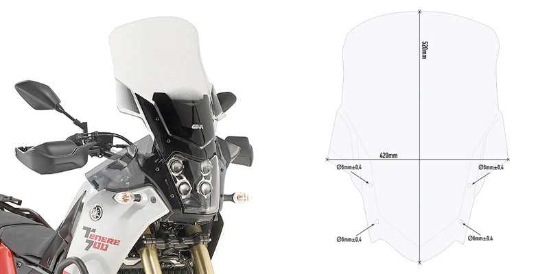 GIVI - D2145ST Screen for Yamaha Ténéré 700 (19>21)