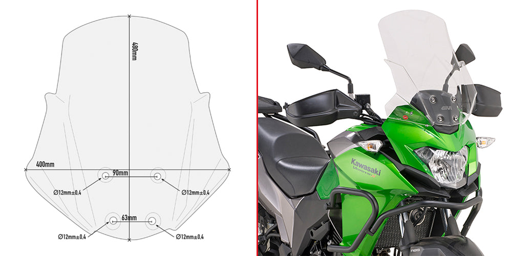 GIVI - D4121ST Screen for Kawasaki Versys X-300 (17>21)