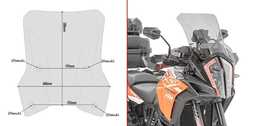 GIVI - D7706S Screen for KTM 1290 Super Adventure R / S (17>20)