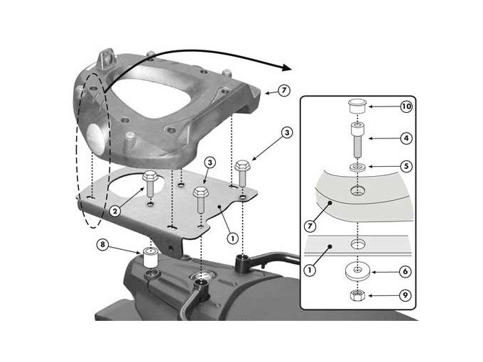 GIVI - E194M Monolock Rear Rack for BMW F650GS / F800GS (08>11)