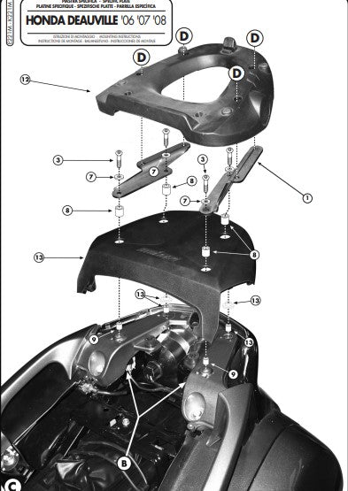 GIVI - E221M Monolock Rear Rack for Honda NT700 Deauville (06>12)