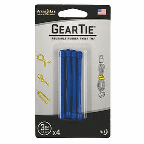 NITE IZE - 7.6cm Rubber Twist Gear Tie (4 Pack)