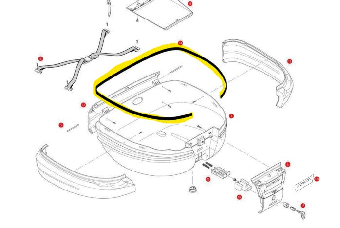 GIVI - Z1908R Rubber Lid Seal for E55/V56 Cases