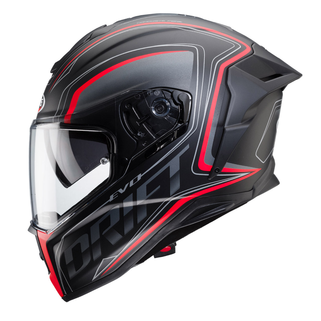 CABERG - Drift Evo Integra Helmet (Matt Black/Anth/Red Fluo)